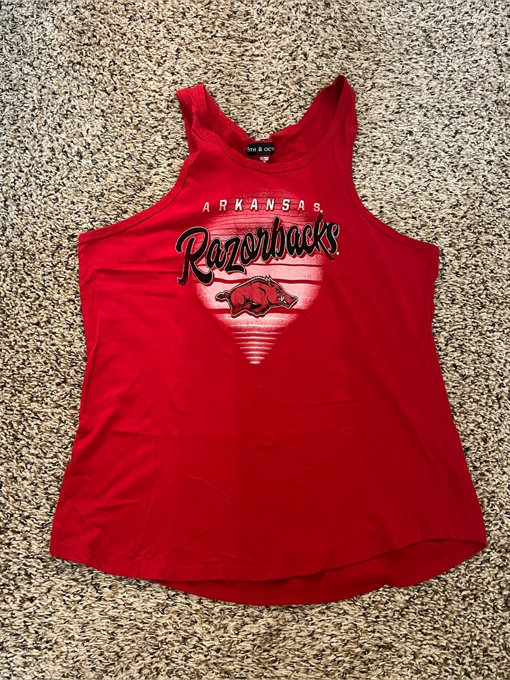 Womens Arkansas Razorbacks Red Racerback Logo Tank Top Size XXL